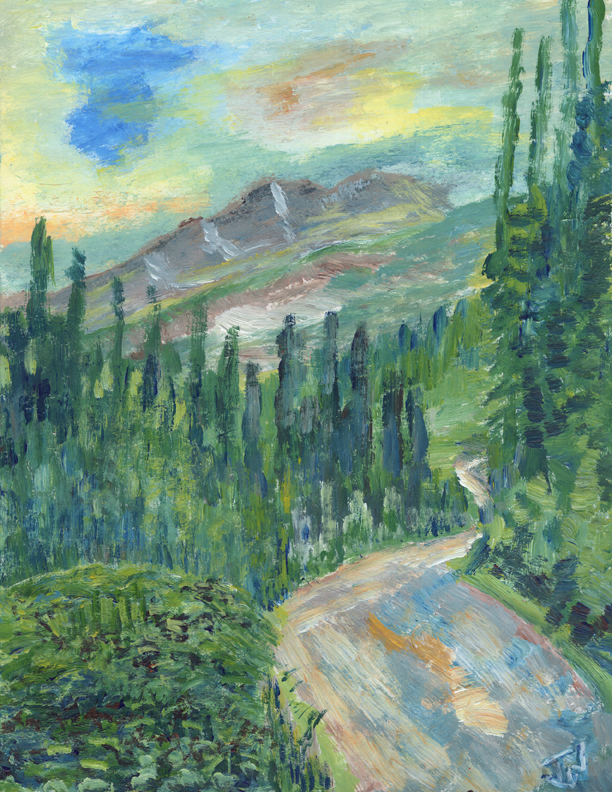 Acrylic on Cardstock 8.5 x 11in For Sale